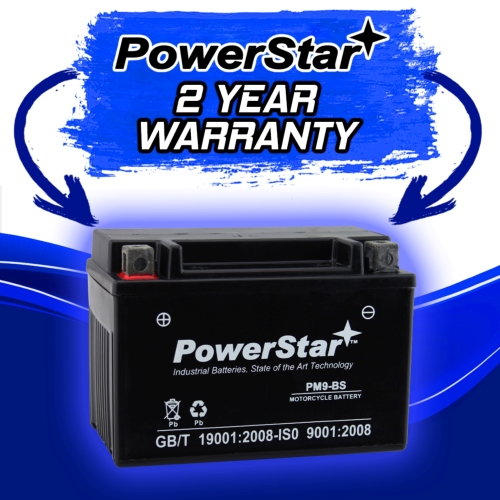 PowerStar YTX9-BS Motorcycle Battery Compatible with Kymco Bet & Win 150 2004 to 2007