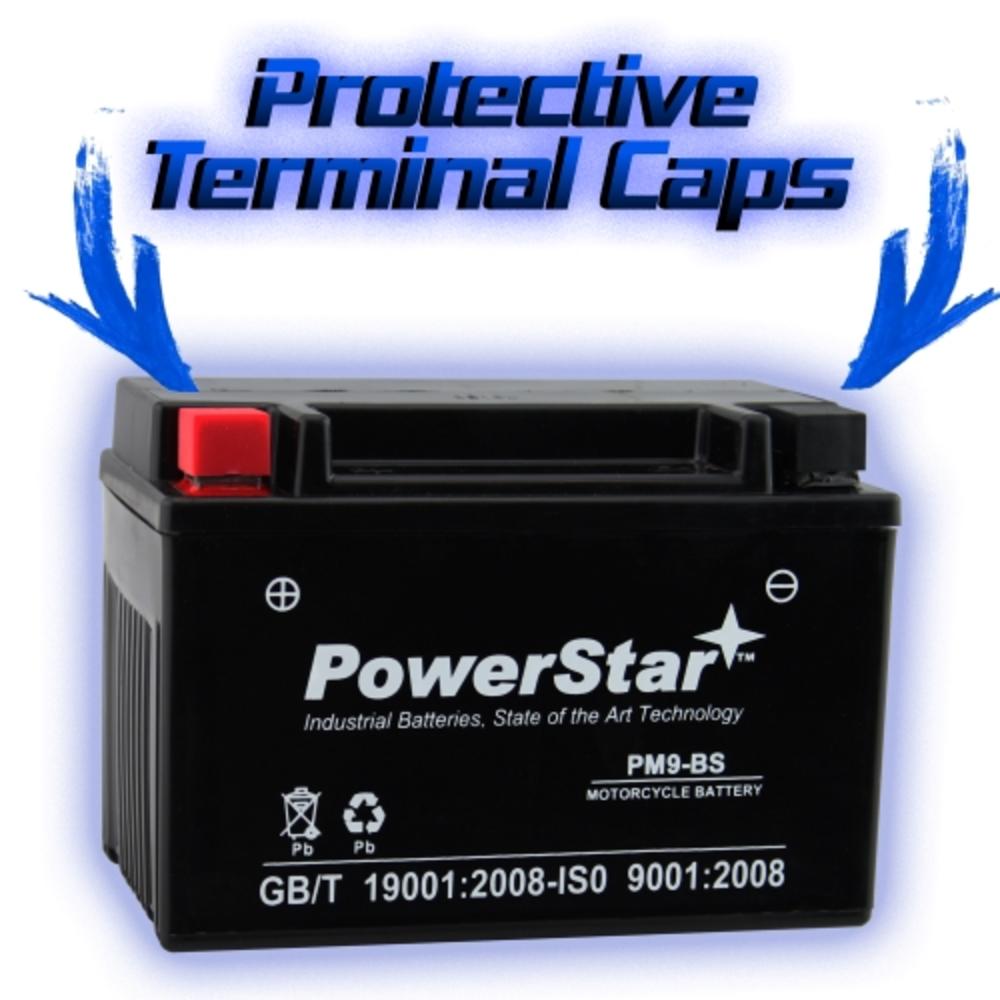 PowerStar YTX9-BS Motorcycle Battery Compatible with Triumph Street Triple 675 2008 to 2013