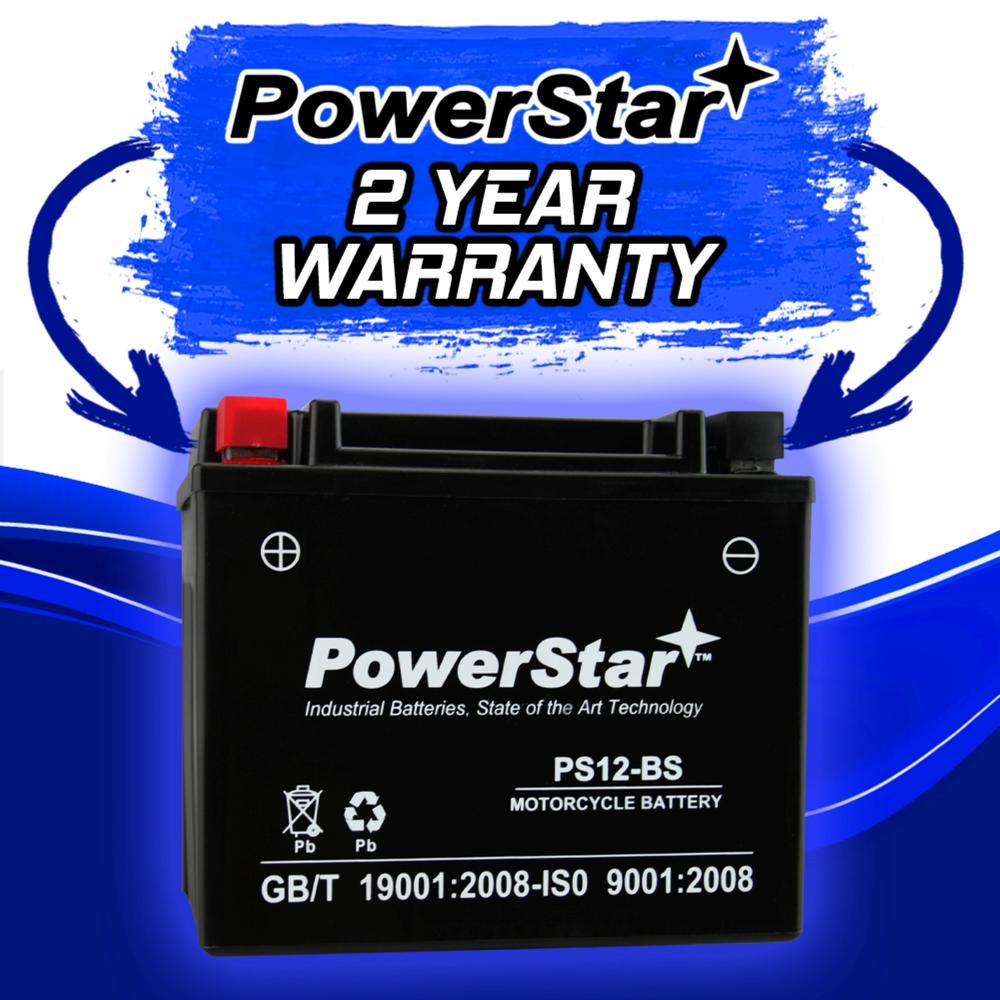 PowerStar YTX12-BS Motorcycle Battery Compatible with Suzuki DL650A V-Strom ABS 2011 to 2019
