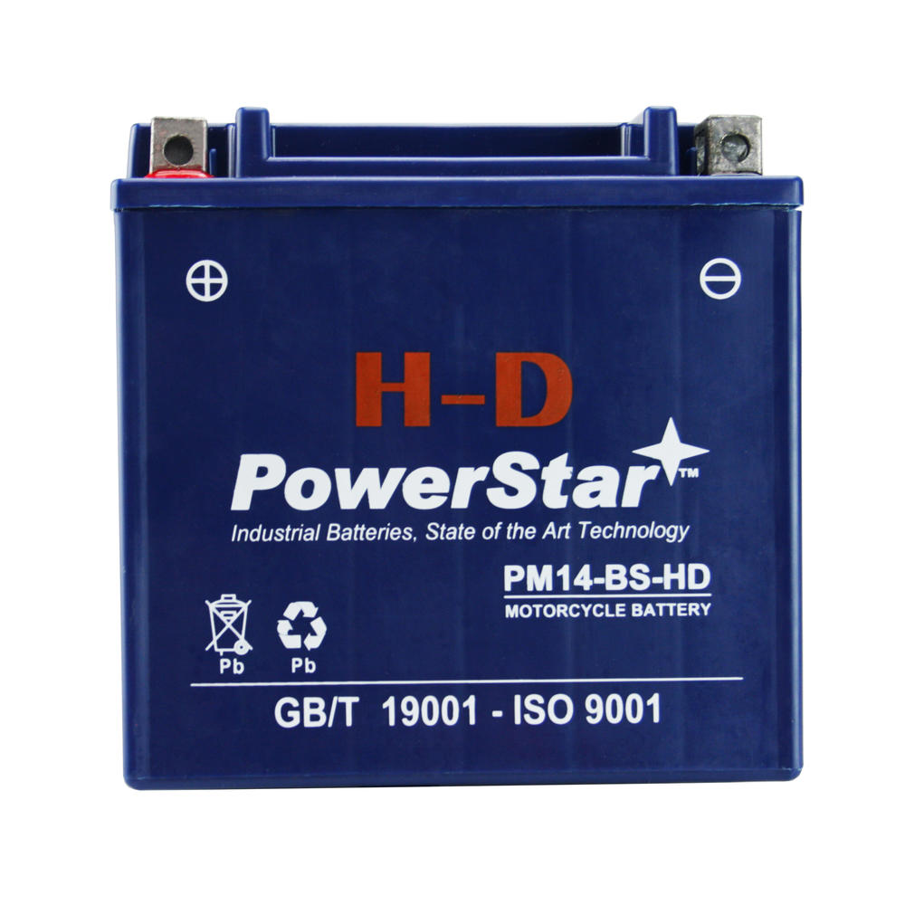 PowerStar H-D YTX14-BS Snowmobile Battery Compatible with Yamaha RXW10GT Attack GT 2007 to 2007