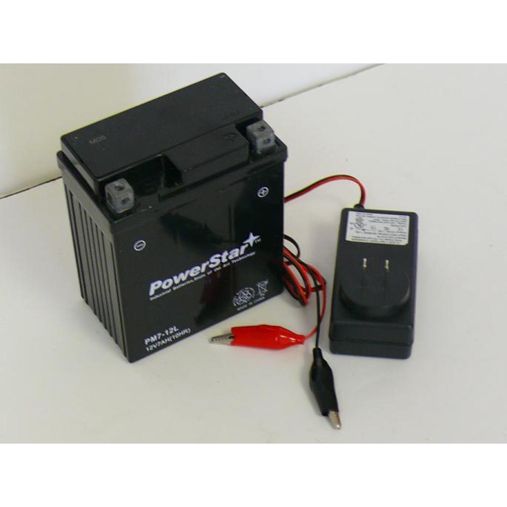 POWERSTAR YTX7L-BS Maintenance Free - Sealed AGM Motorcycle Battery and Charger