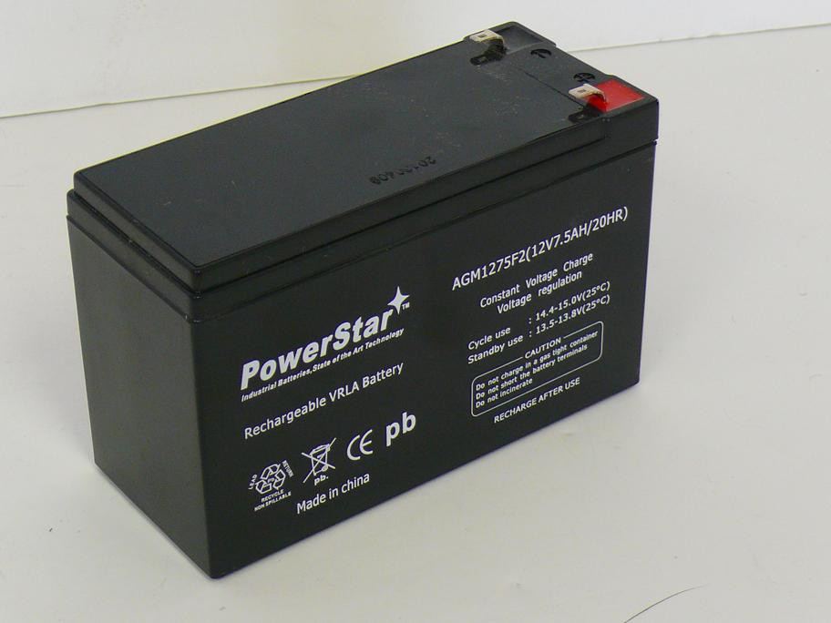 PowerStar Battery for National 12V 7.5Ah Premium AGM Sealed Lead Acid Battery