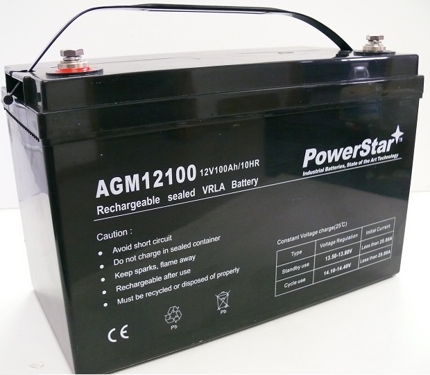 PowerStar 12V 100Ah Group 27 SLA Rechargeable Battery INSERT TERMINALS