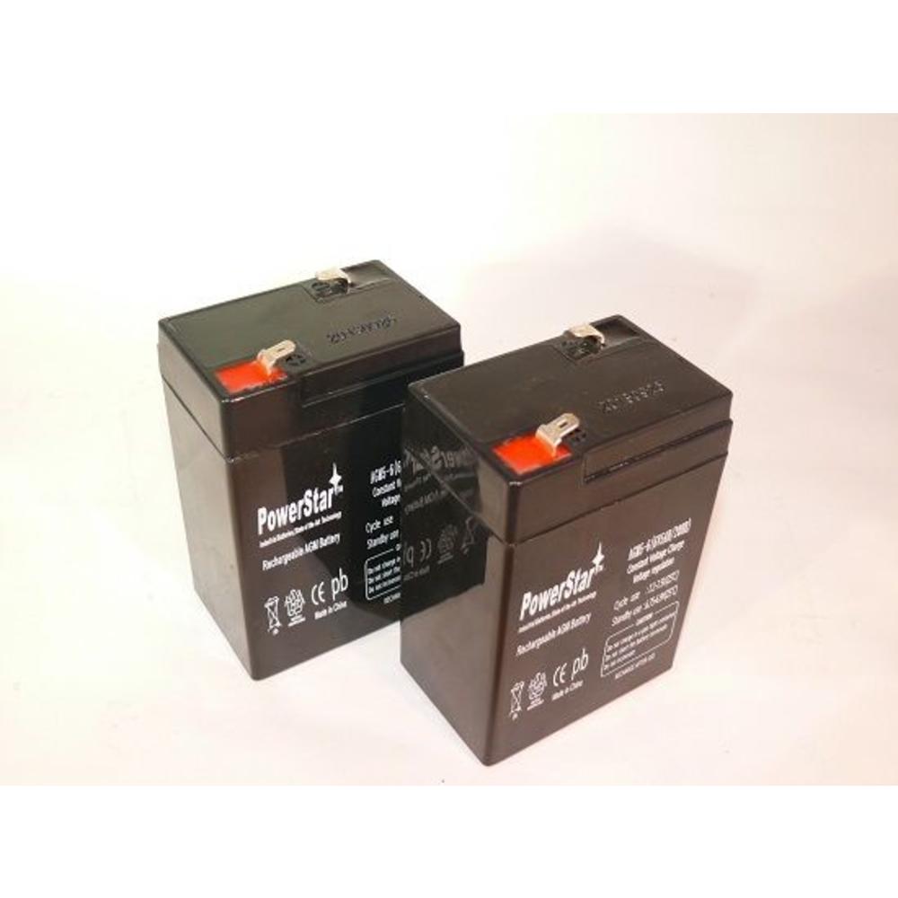 PowerStar 2 Pack - BATTERY 6V 6 VOLT SLA VRLA RECHARGEABLE 4  4.5 5 AH battery
