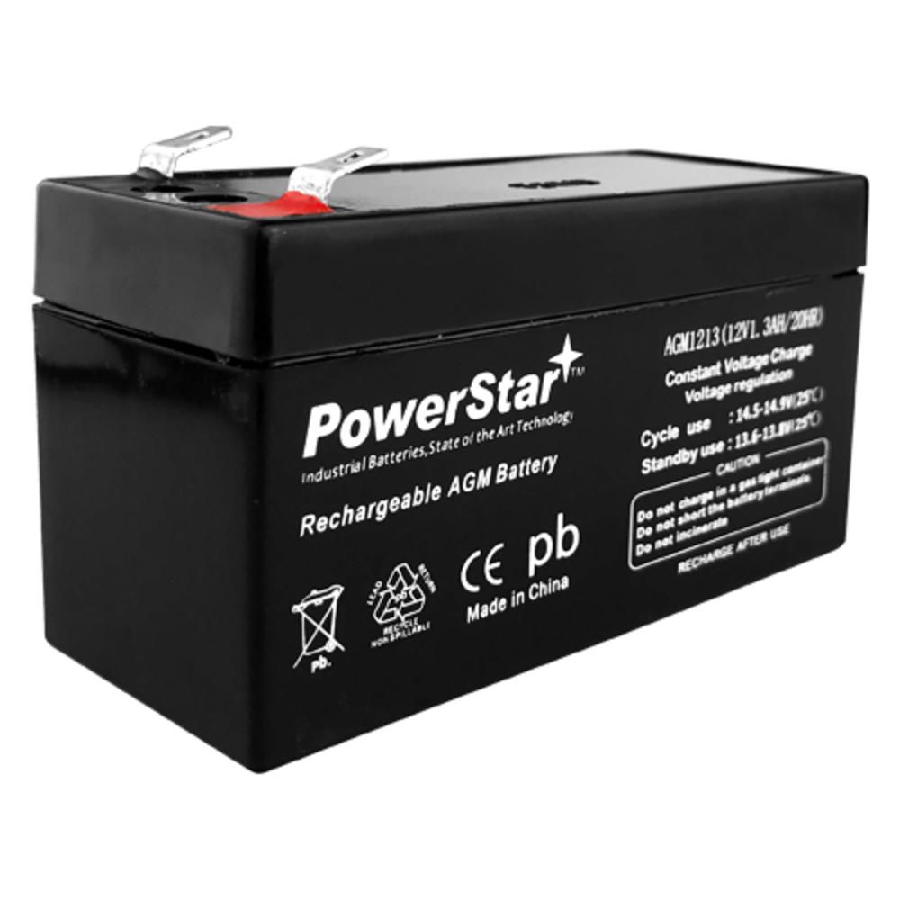 POWERSTAR 12 Volt - 1.3 Ah - Repalcement For UB1213 - AGM Battery - 2 Year Warranty