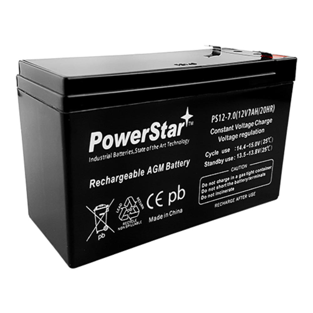 POWERSTAR SLA Rechargeable Battery for Security Systems/ Replaces Standard 7.0Ah 12 Volt