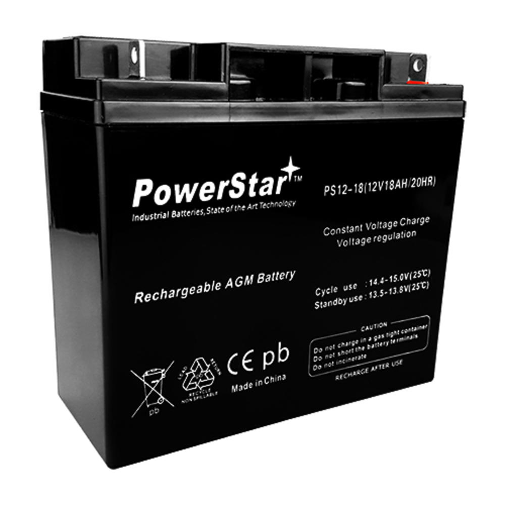 POWERSTAR 12V 18AH 17AH SLA AGM Sealed Lead Acid Emergency Lighting Alarm UPS Battery