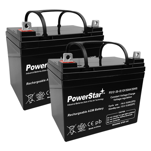 POWERSTAR 12V 35Ah U1 Invacare Pronto M50  M51  M61  M71  Booster Battery - 2 Pack