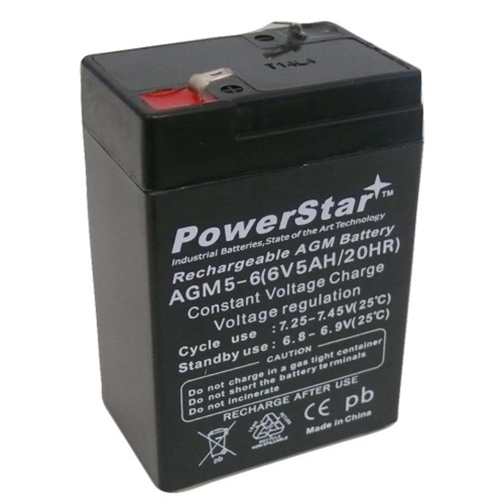 POWERSTAR 6V 5AH Lead Acid Battery - Sealed - High Rate
