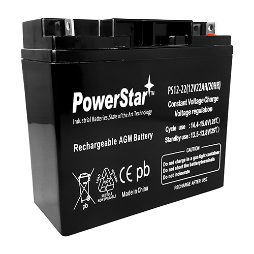 PowerStar® 2 YEAR WARRANTY 22AH UPGRADE FOR 18AH Battery D5745 40648 UB12180 WP18-12 6FM18