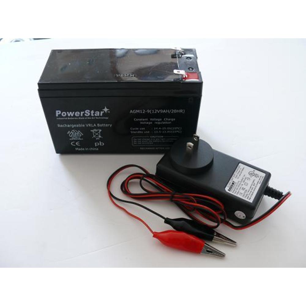 POWERSTAR 12V 9AH SLA Battery CP1290 6-DW-9 HR9-12 PS-1290F2 Replaces + FREE CHARGER