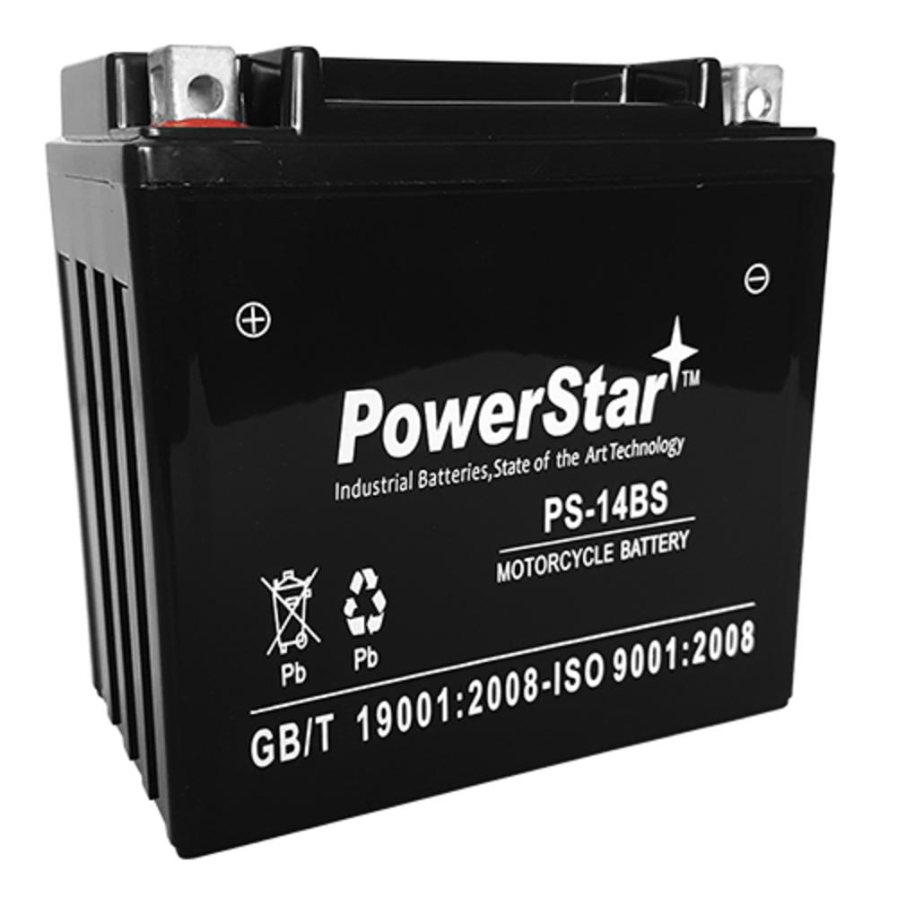 POWERSTAR Battery replaces NEW Yuasa YTX14-BS Maintenance-Free Battery 2 YEAR WARRANTY