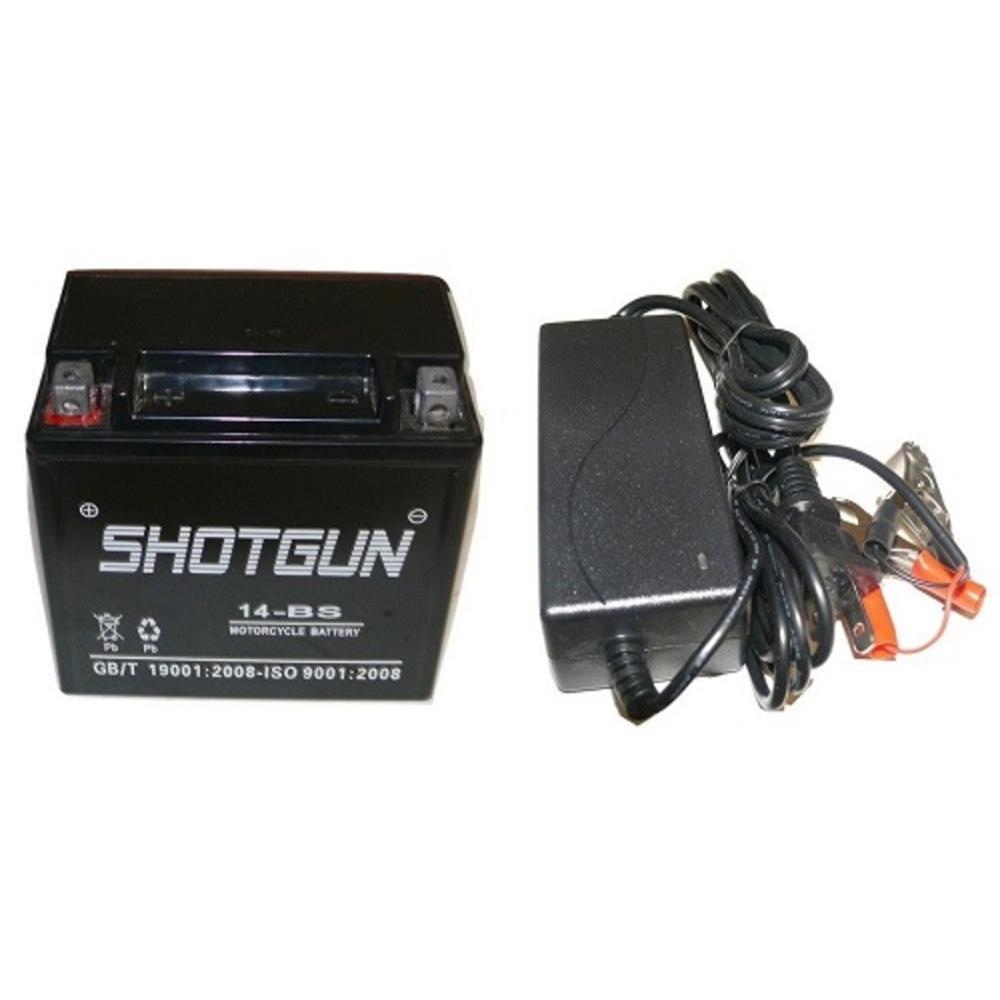 SHOTGUN YTX-14BS Battery CHARGER COMBO For Honda Shadow Buell 
