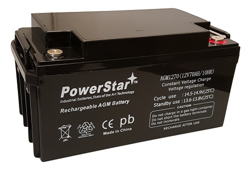 POWERSTAR 12V 70Ah UPG Replacement Battery for DG12-100 GT480S9 GC12V75 DCS-88BT GC12V100