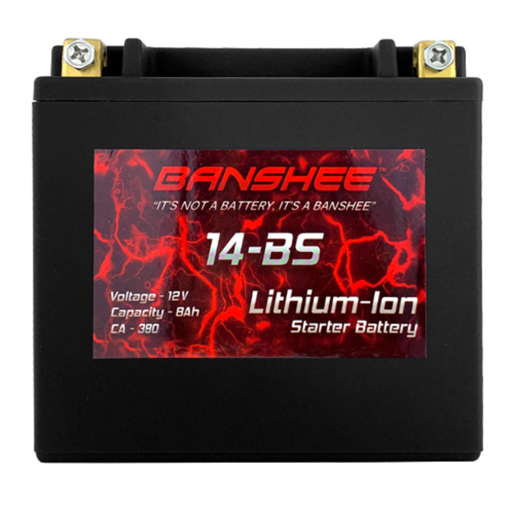 banshee Lithium Ion Battery Replaces Yuasa YTX14-BS Lightweight Motorsport Motorcycle