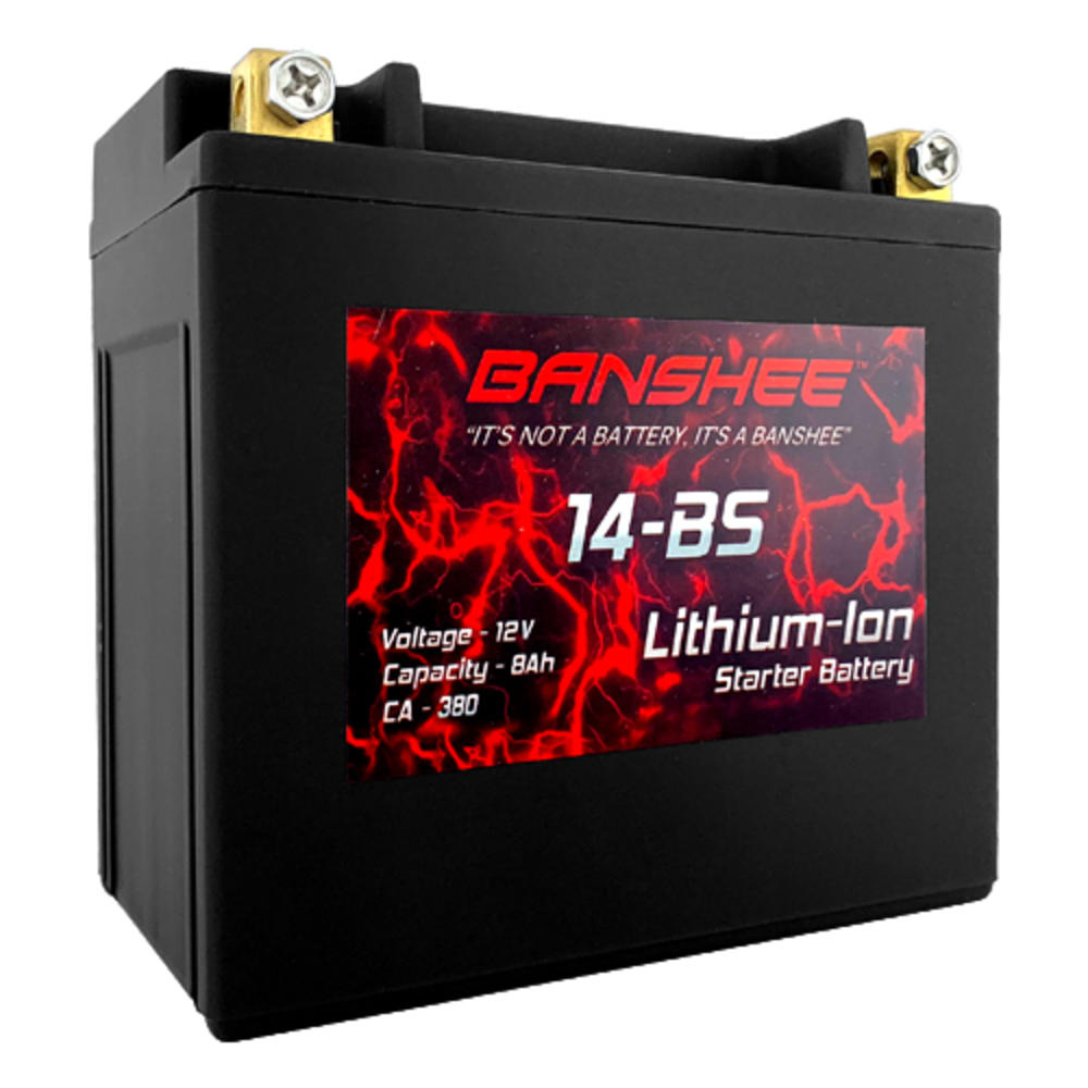 banshee Lithium Ion Battery Replaces Yuasa YTX14-BS Lightweight Motorsport Motorcycle