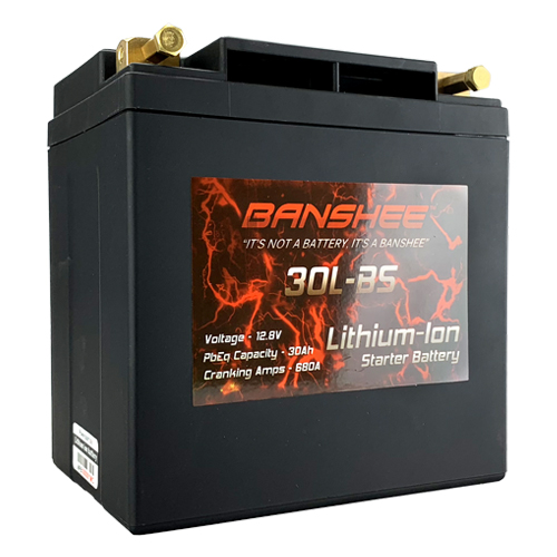 banshee 12 Volt Lithium Battery, YTX30L-BS, 30L-BS