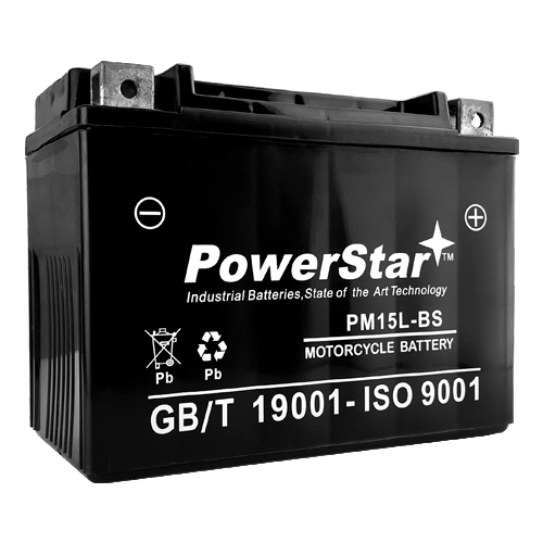 POWERSTAR YTX15L-BS PowerStar 12v 230 CCA AGM Power Sport & Motorcycle Battery-2YR Warran