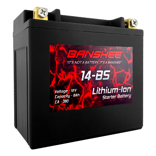 banshee Lithium LiFePO4 Battery Replaces Yuasa YTX14-BS Lightweight Motorsport Motorcycle