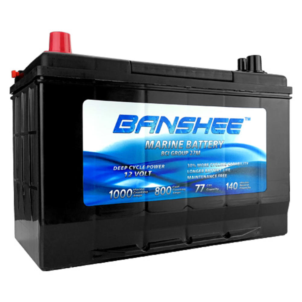 banshee Deep Cycle Marine Battery Replaces Optima D27M 8027-127 Group 27