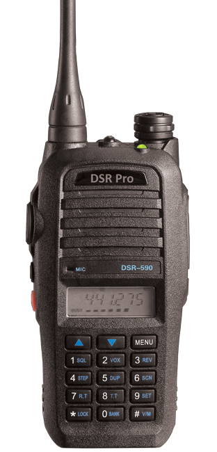 DSRPro 3-Mile Programmable VHF Portable Radio Walkie Talkie (FCC Approved)