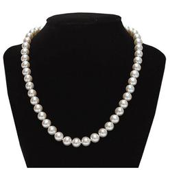 Diamond Princess Genuine 8.5-9mm Freshwater Cultured Pearl Necklace in Sterling Silver