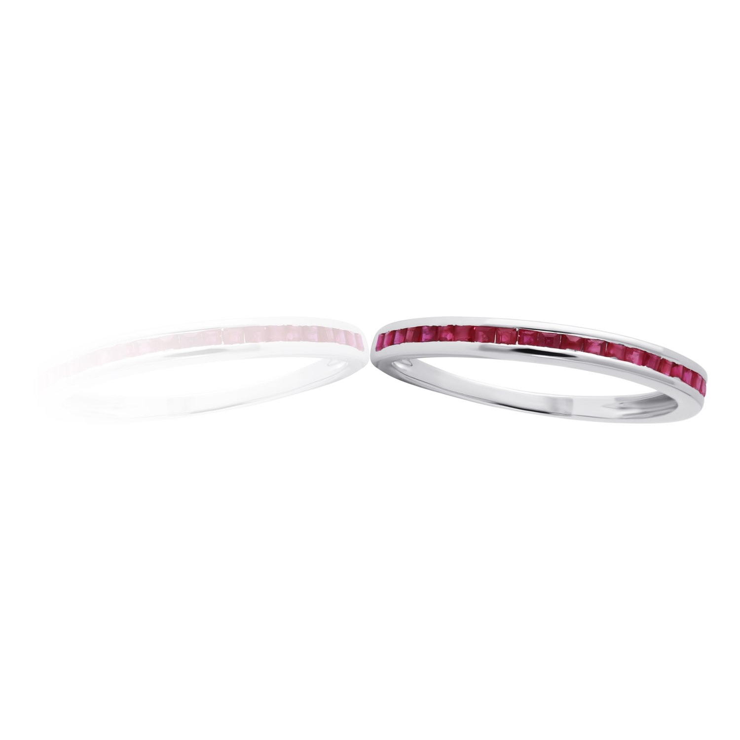 Diamond Princess 0.50 Ct Ruby Eternity Band Ring In 14K White Gold