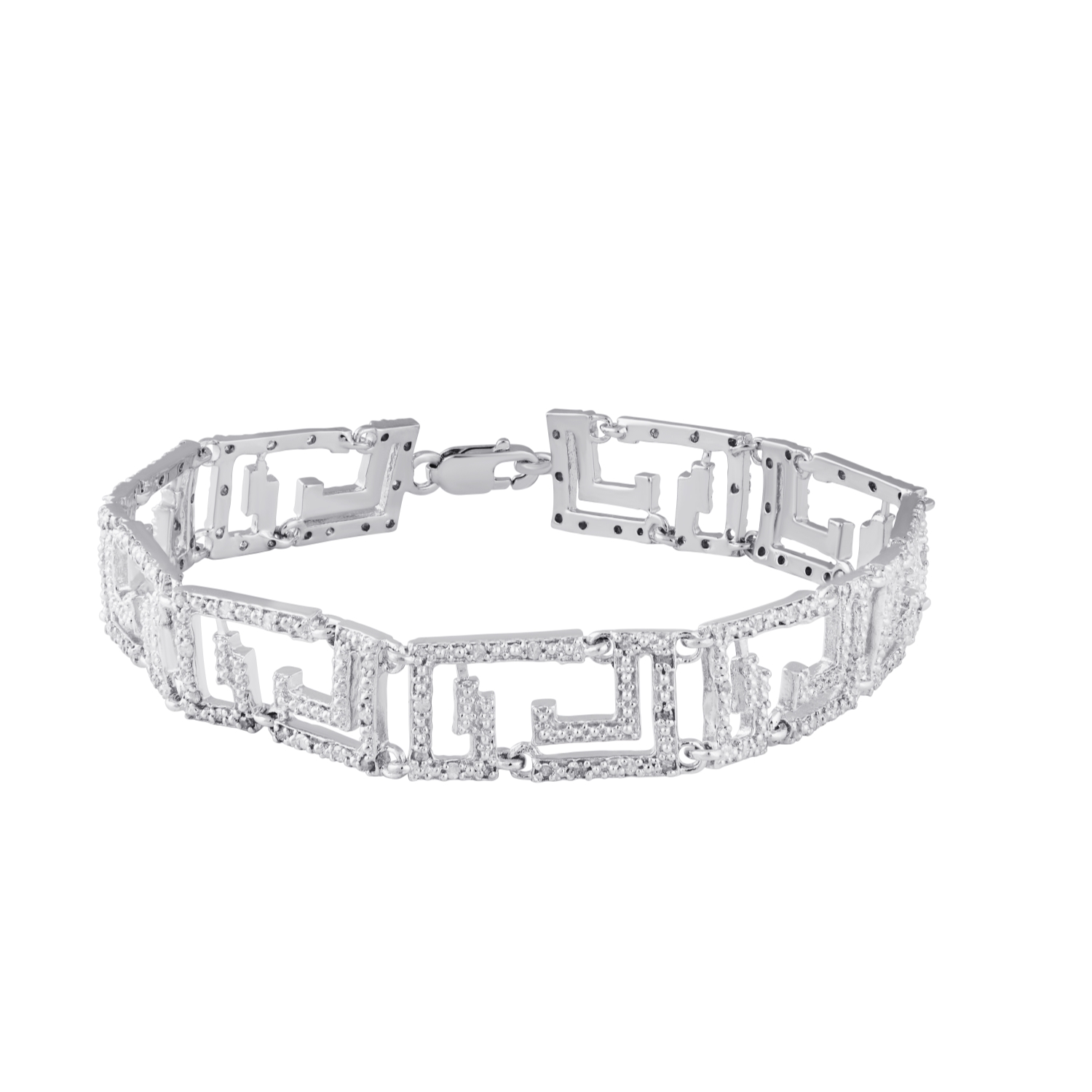 Diamond Princess Elegant 1.80 Ct Natural Diamond Accent Bracelet In 925 Sterling Silver