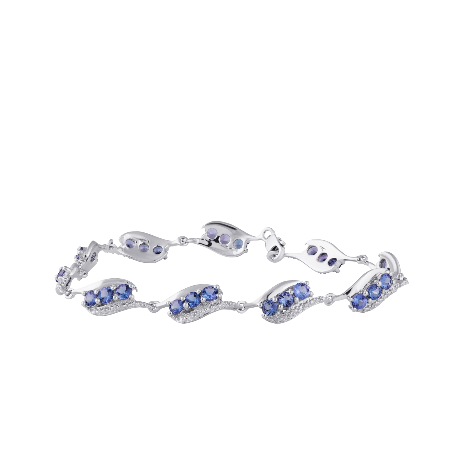 Diamond Princess Radiant 4.00 Ct Round Shaped Natural Tanzanite Gemstone Bracelet In 925 Sterling Silver