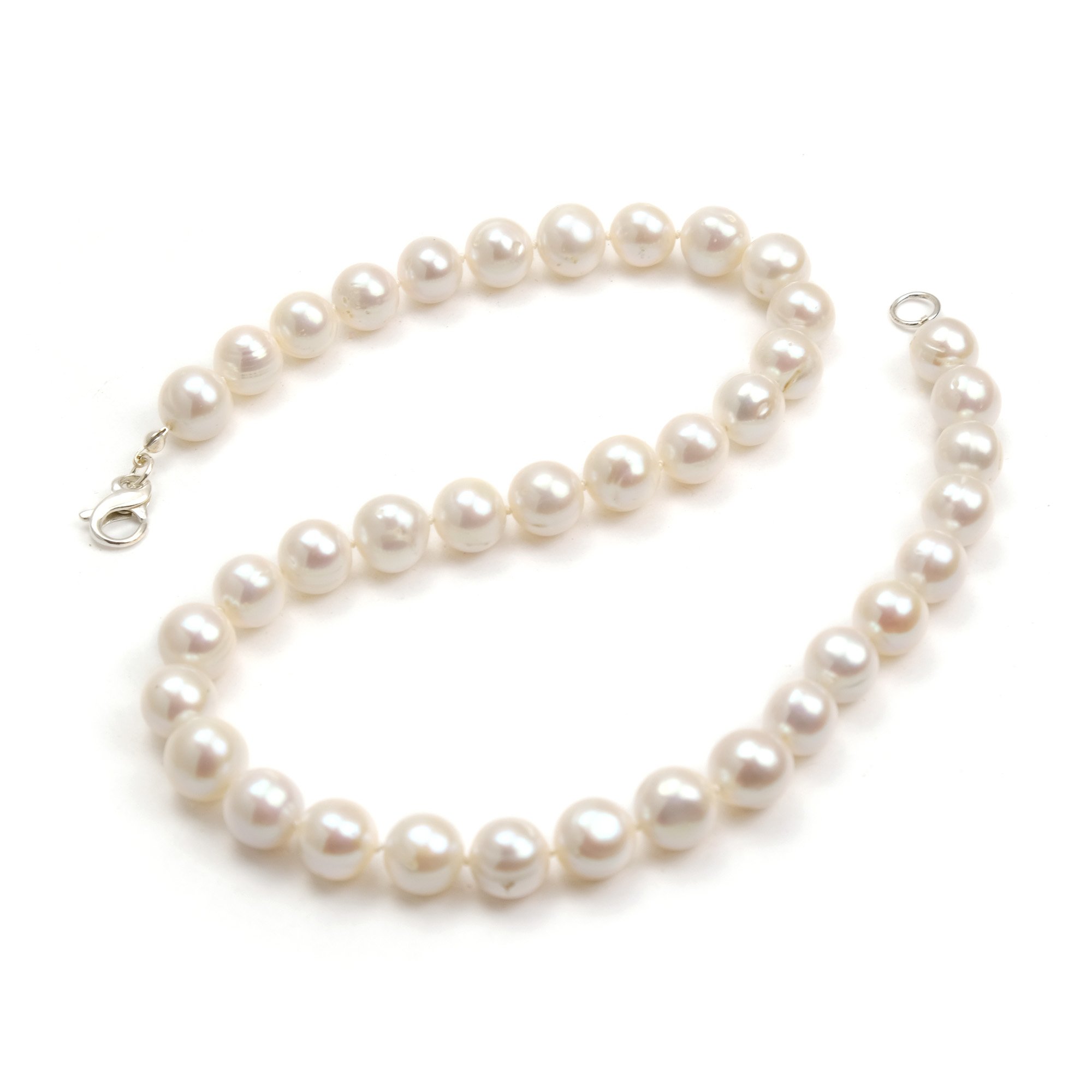 Diamond Princess Genuine 8.5-9mm Freshwater Cultured Pearl Necklace in Sterling Silver