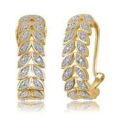 Diamond Princess Genuine 0.02 Carat Natural Diamond Accent Earrings In 14K Yellow Gold Plated