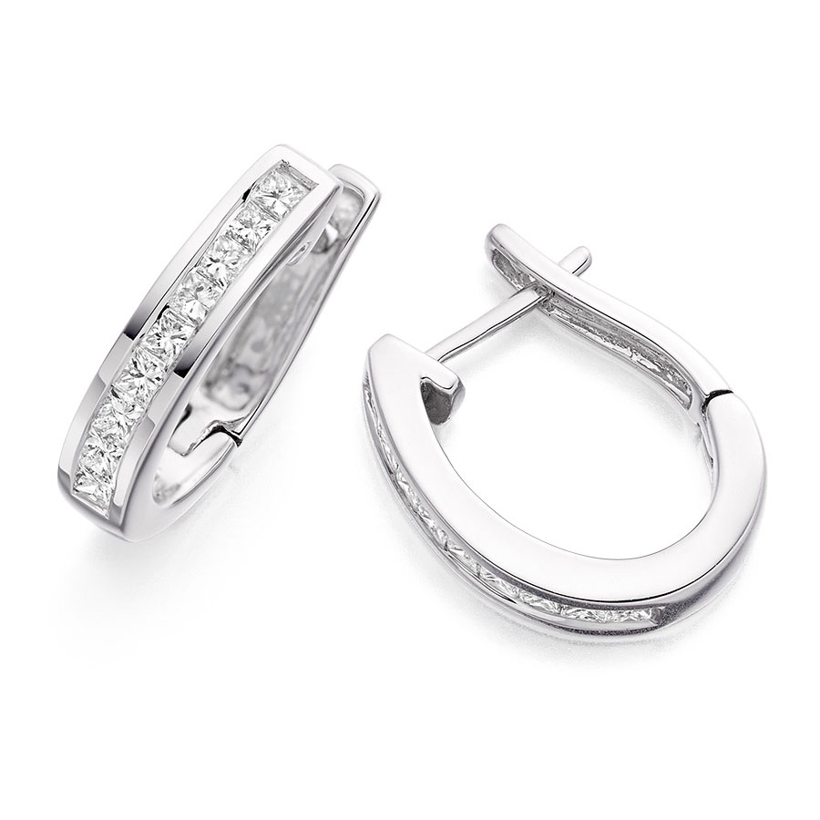 Diamond Princess Elegant 1 Carat G Si Hoops Earring Diamond Princess Elegant 1 Carat G Si Hoops Earring