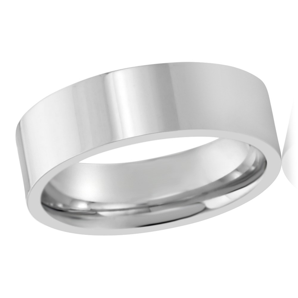 Diamond Princess Classic Design 6.3mm Flat Satin Band Ring In Tungsten Silver