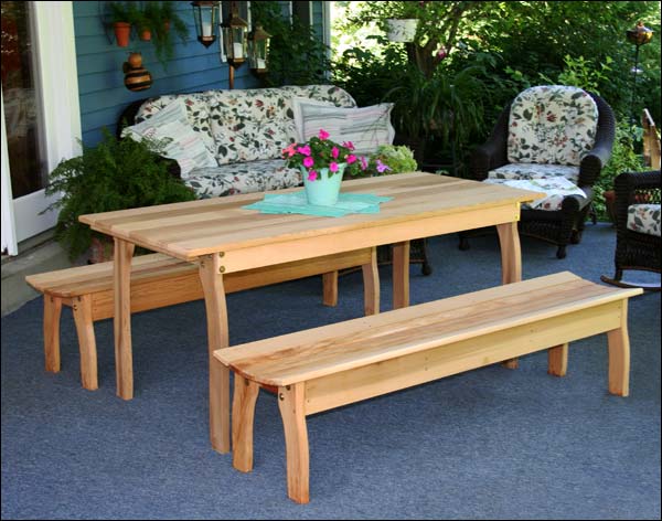 Fifthroom 94" x 32" Red Cedar Contoured Picnic Table with (2) 94" Benches