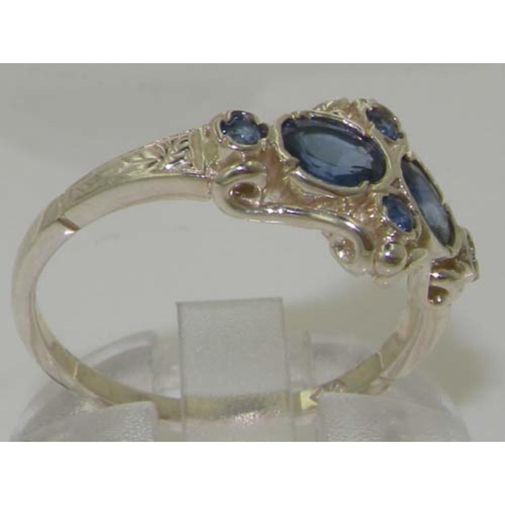 The Great British Jeweler VINTAGE Design 925 Solid Sterling Silver Genuine Natural Blue Sapphire Ring - Finger Sizes 4 to 12 Available