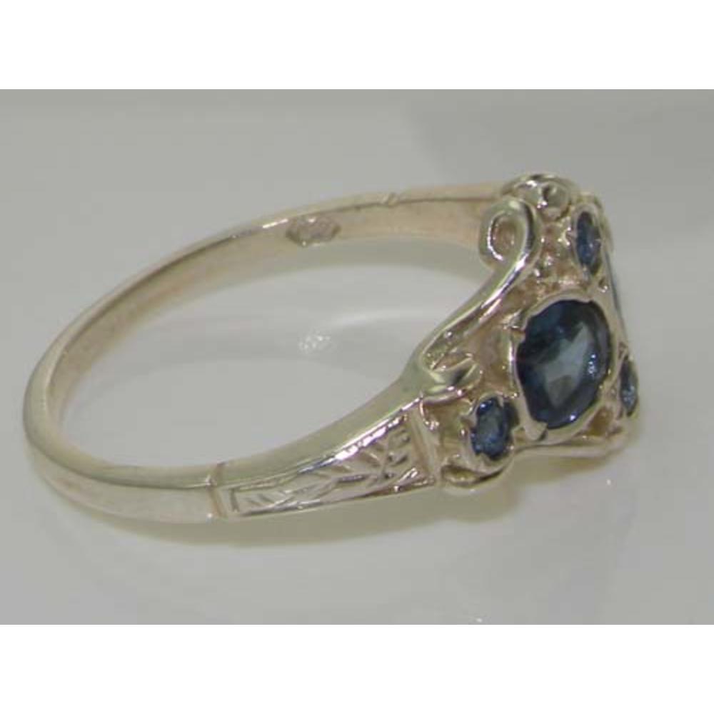 The Great British Jeweler VINTAGE Design 925 Solid Sterling Silver Genuine Natural Blue Sapphire Ring - Finger Sizes 4 to 12 Available