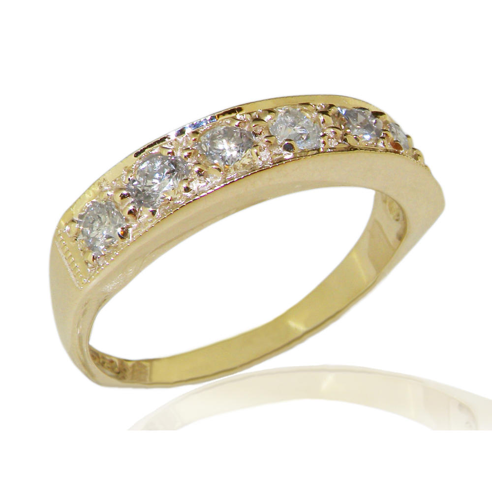 The Great British Jeweler Solid 18K Yellow Gold 0.42ct Diamond Traditional Eternity Band Ring - Sizes 4 to 12 Available