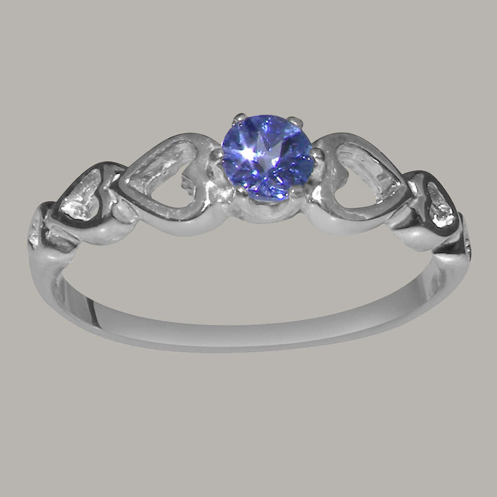 The Great British Jeweler 18k White Gold Natural Tanzanite Womens