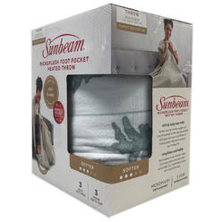 Sunbeam Microplush Comfy Toes Electric Heated Throw Blanket Foot Pocket Holiday Trees