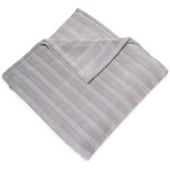 Serta Damask Stripe Plush Blanket Full/Queen 90"x90" Gray