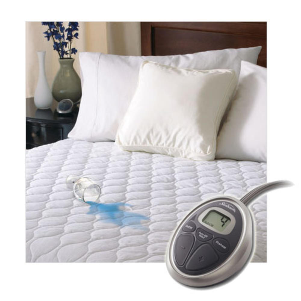 Sunbeam SelectTouch Water-Resistant Quilted Electric Heated Mattress Pad