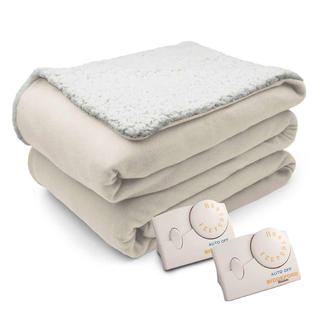 Biddeford Blankets Biddeford Comfort Knit Natural Sherpa Electric