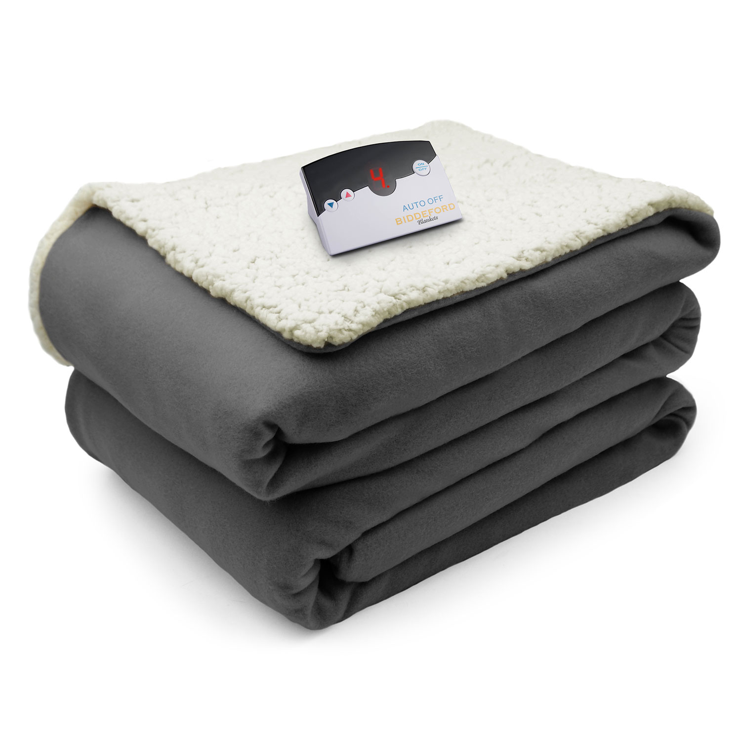 Electric Heated Blanket Biddeford Blankets Comfort Knit Fleece Sherpa Electric Heated Blanket All Sizes Colors