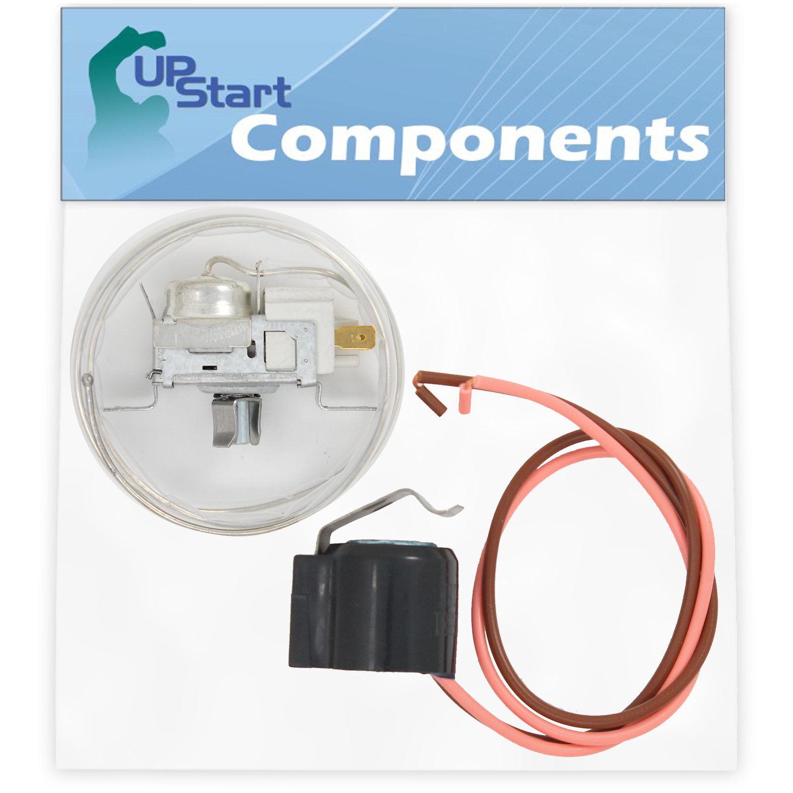 UpStart Components 2198202 Cold Control Thermostat & W10225581 Defrost Thermostat Replacement for Whirlpool ED25PEXHW00 Refrigerator