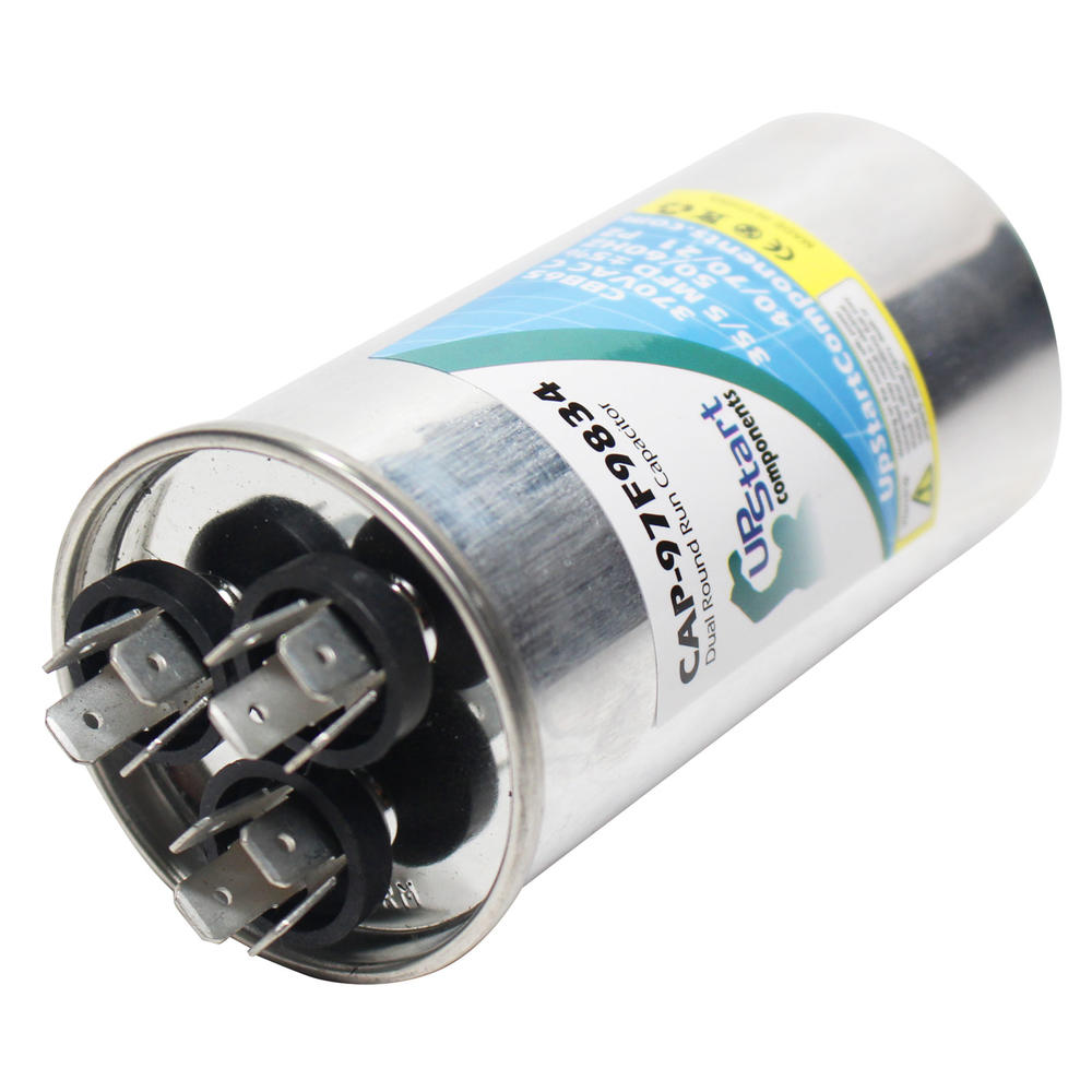 UpStart Components 35/5 MFD 370 Volt Dual Round Run Capacitor Replacement for GE M24P3730W05 - CAP-97F9834