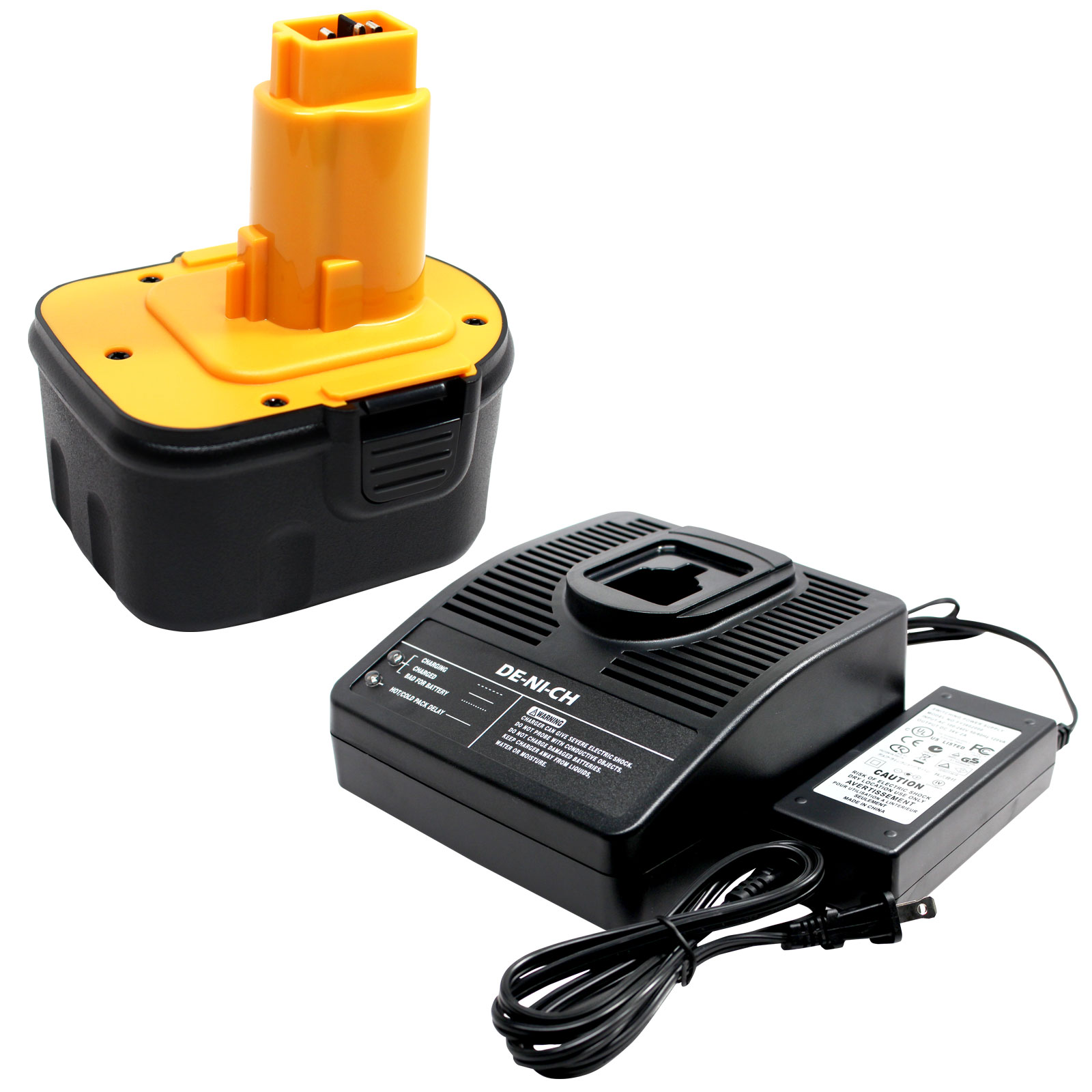 Pay tribute advantage Pornography UpStart Battery 2-Pack DeWalt DW9072 Battery + Universal Charger for Dewalt  - Replacement DeWalt 12V Battery and Charger (1300mAh, NICD)