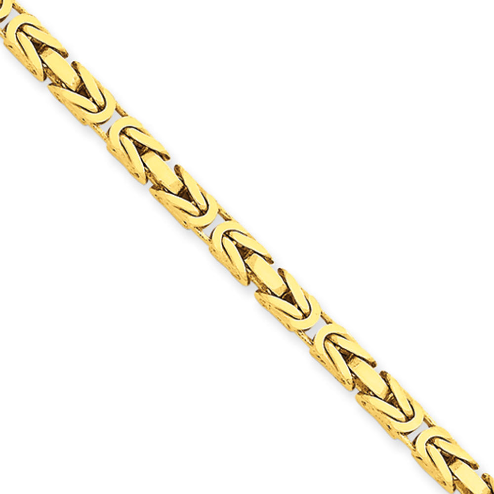 Black Bow Jewelry Company 3.25mm, 14k Yellow Gold, Solid Byzantine Chain Necklace, 18 Inch