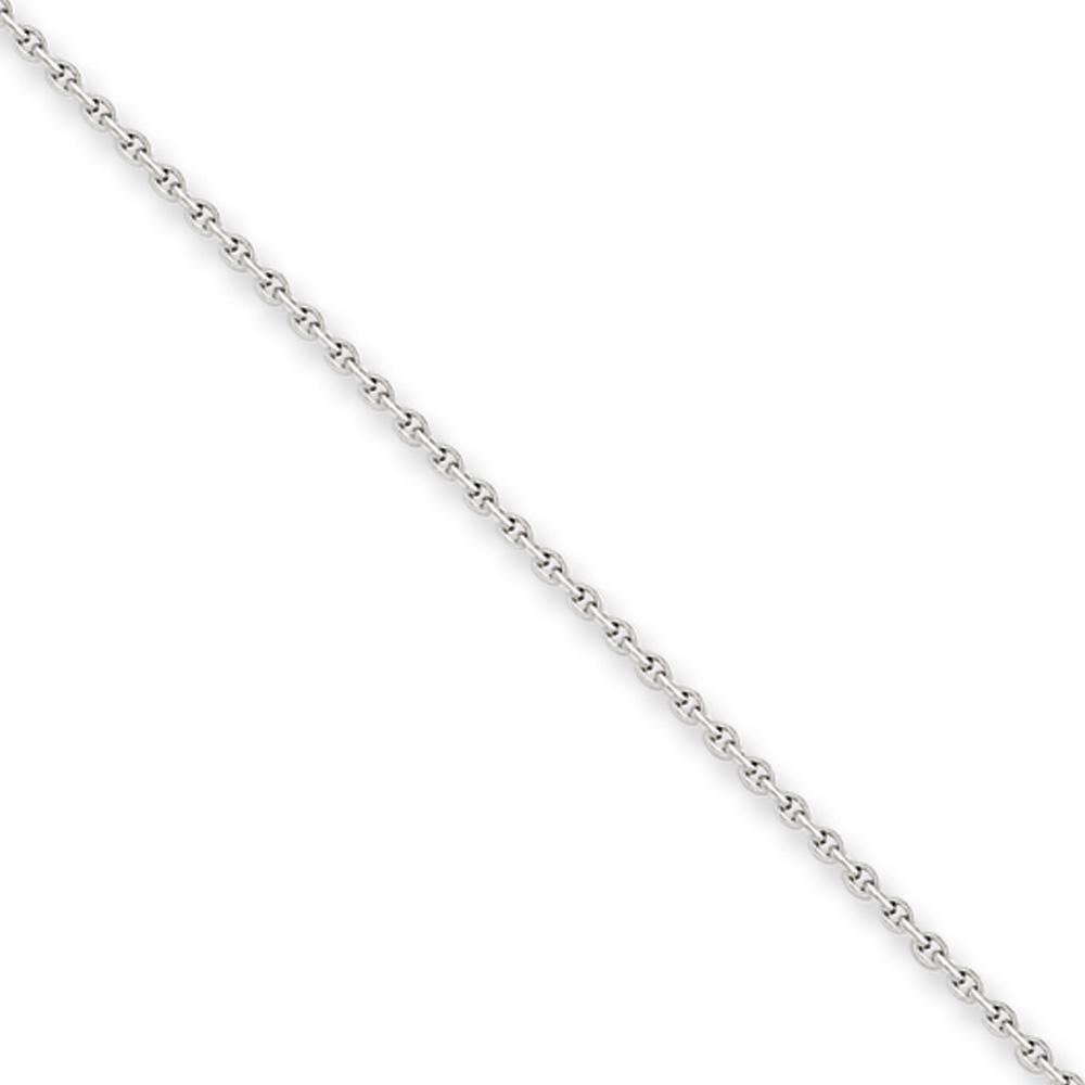 Black Bow Jewelry Company 1.5mm, 14k White Gold, Cable Chain Necklace, 24 Inch