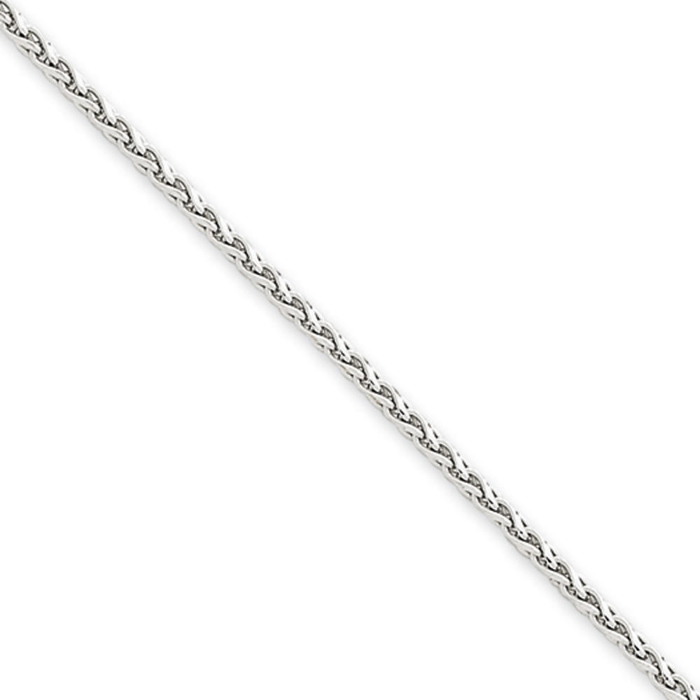 Black Bow Jewelry Company Childrens 1.8mm 14k White Gold D/C Solid Spiga Chain Necklace, 14 Inch