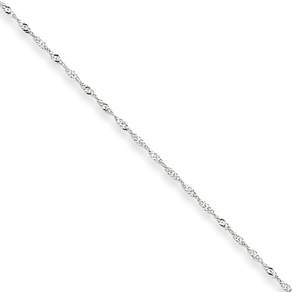 Black Bow Jewelry Company 1mm, 14k White Gold, Singapore Chain, 20 Inch